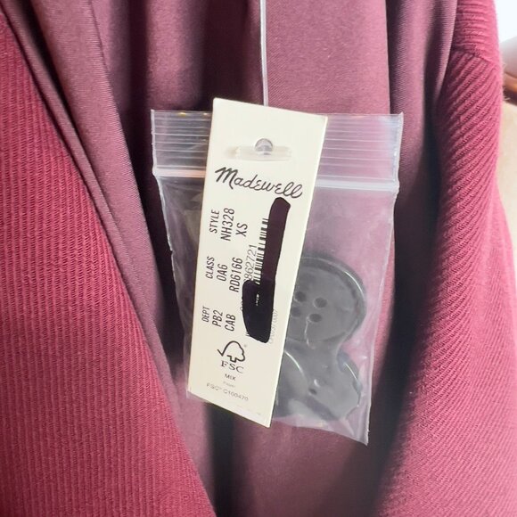 Madewell $178 Drapeweave Caldwell Double-Breasted Blazer Cabernet Size XS NH328 - Picture 8 of 12